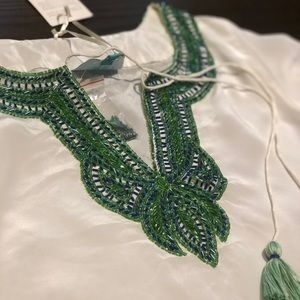 TAJ by Sabrina Crippa blue/green/white blouse